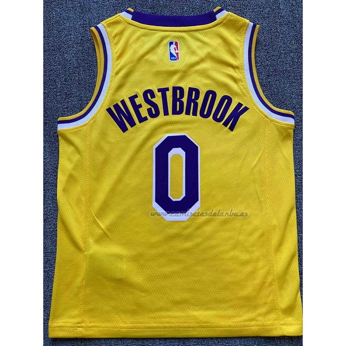 Camiseta Nino Los Angeles Lakers Russell Westbrook NO 0 Icon 2022-23 Amarillo